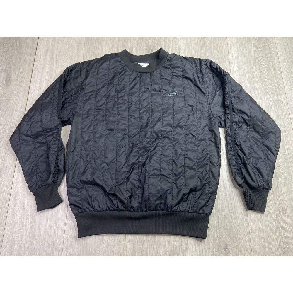 Nike Tech Pack Sweatshirt Pullover Men Small Black Quilted Thermal Sport Outdoor